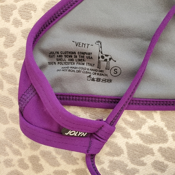 Jolyn tomcat bikini top grape purple adjustable crossback size small - Picture 5 of 5